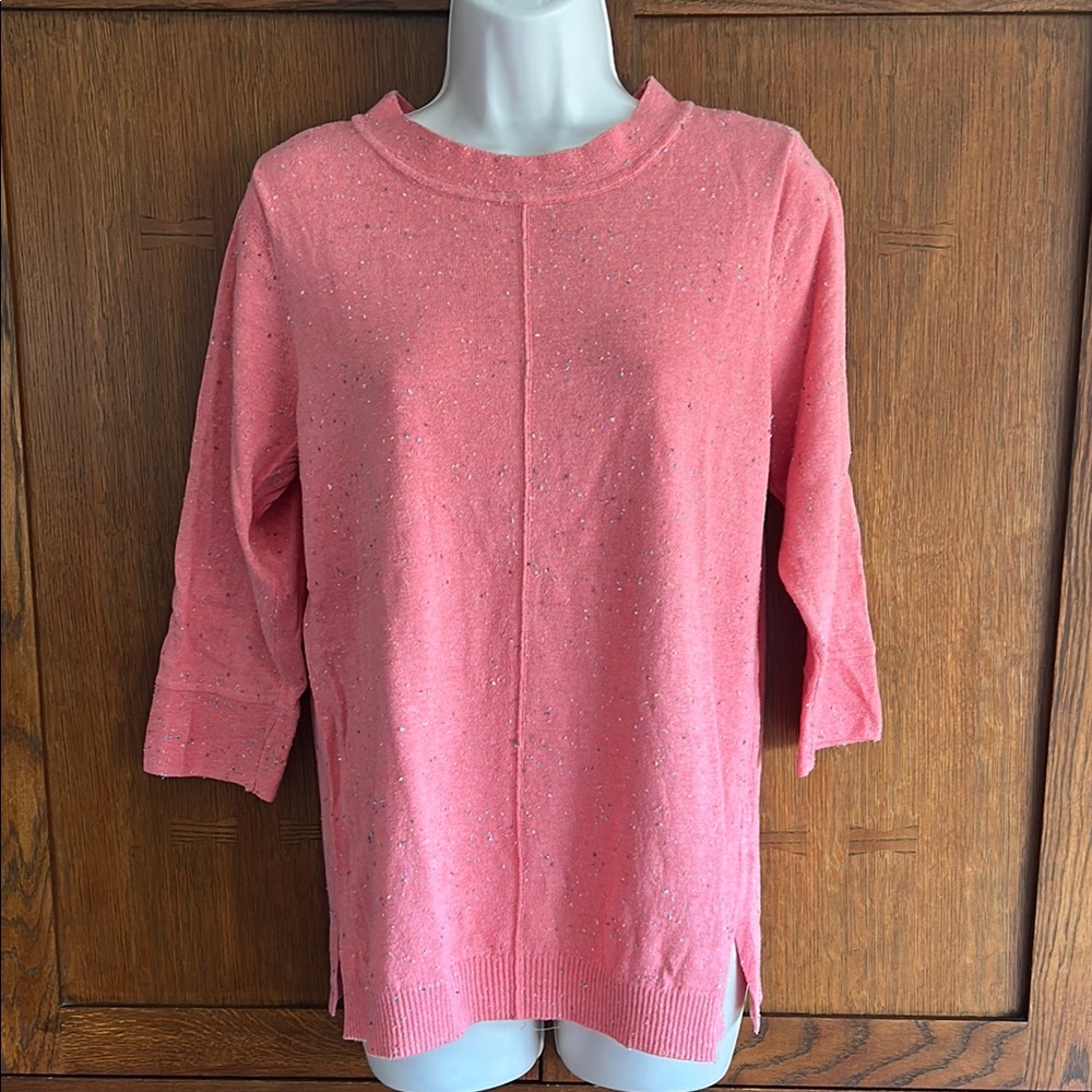 J.Jill Speckled 3/4 Sleeve Sweater, lightweight, size med, worn once, EUC